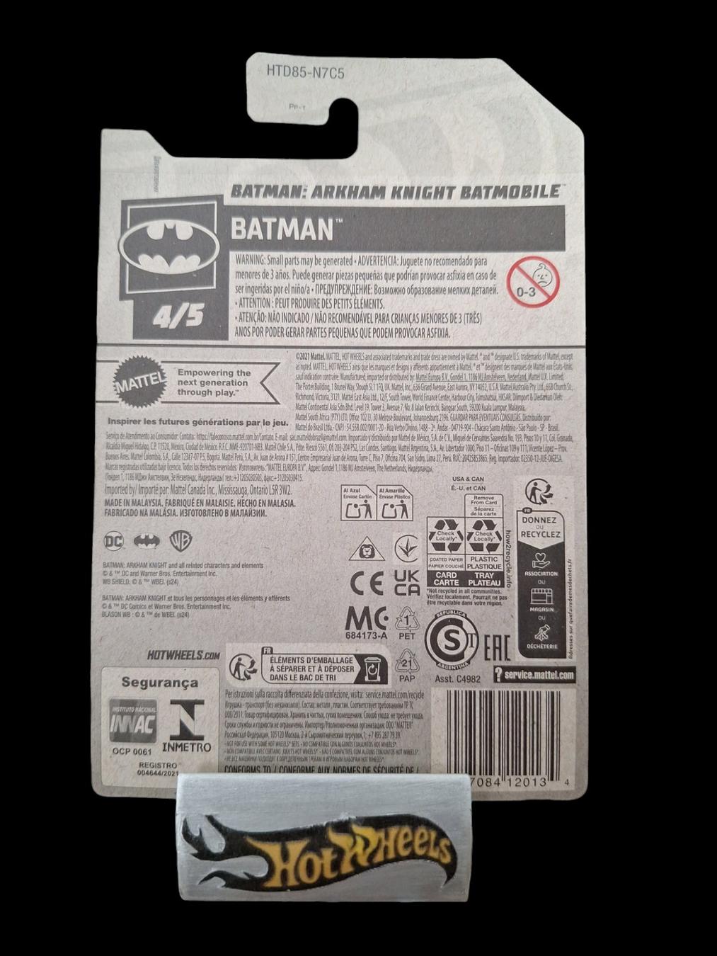 Hot Wheels Batman 2024 Batman: Arkham Knight Batmobile 4/5 L