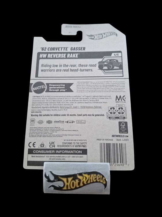Hot Wheels HW Reverse Rake 2025 62 Corvette Gasser 4/5 L