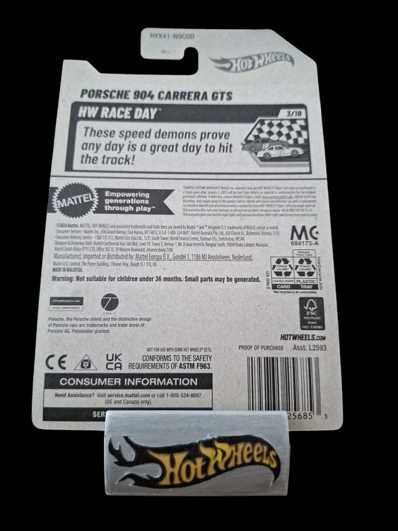 Hot Wheels HW Race Day 2025 Porsche 904 Carrera GTS 3/10 L