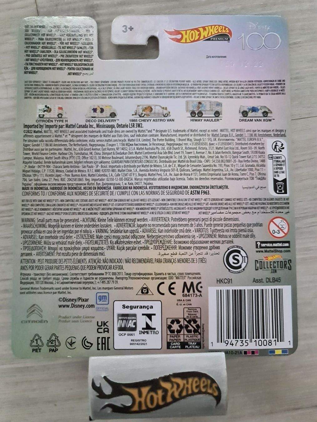 Hot Wheels Premium Disney 100 Dream Van XGW 5/5 Long Card