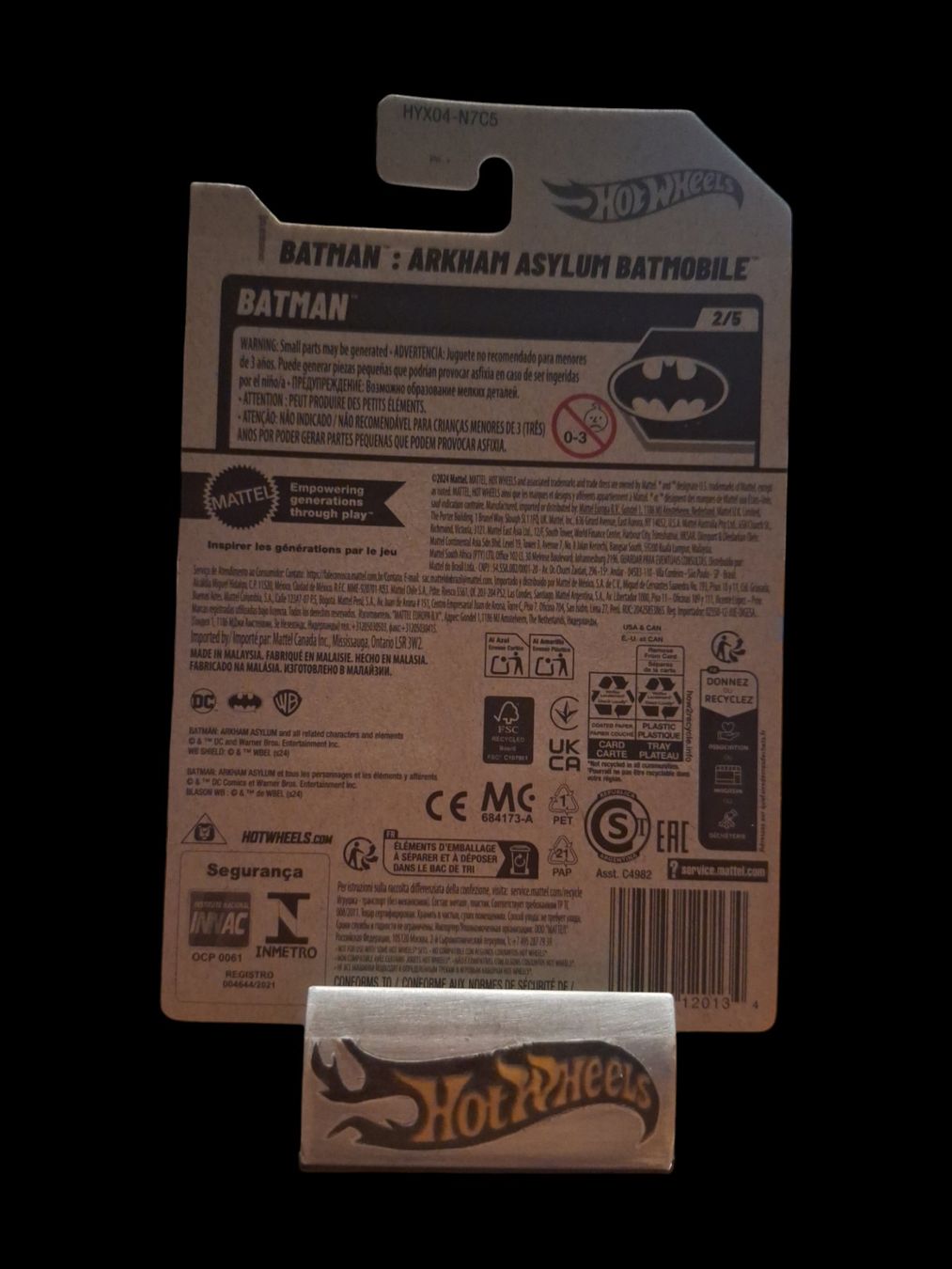 Hot Wheels Batman 2025 Batman: Arkham Asylum Batmobile 2/5 L