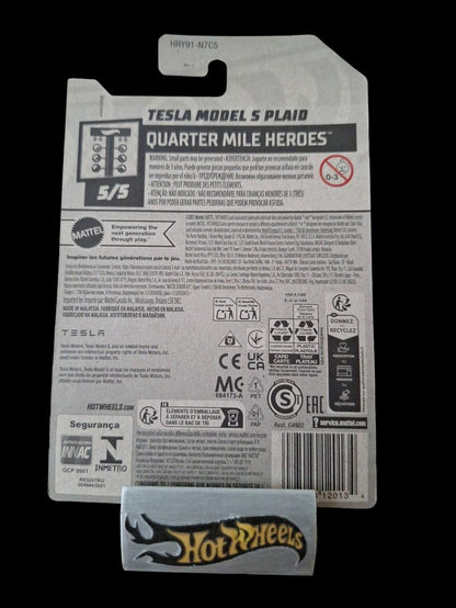 Hot Wheels Quarter Mile Heroes 2024 Tesla Model S Plaid 5/5 L
