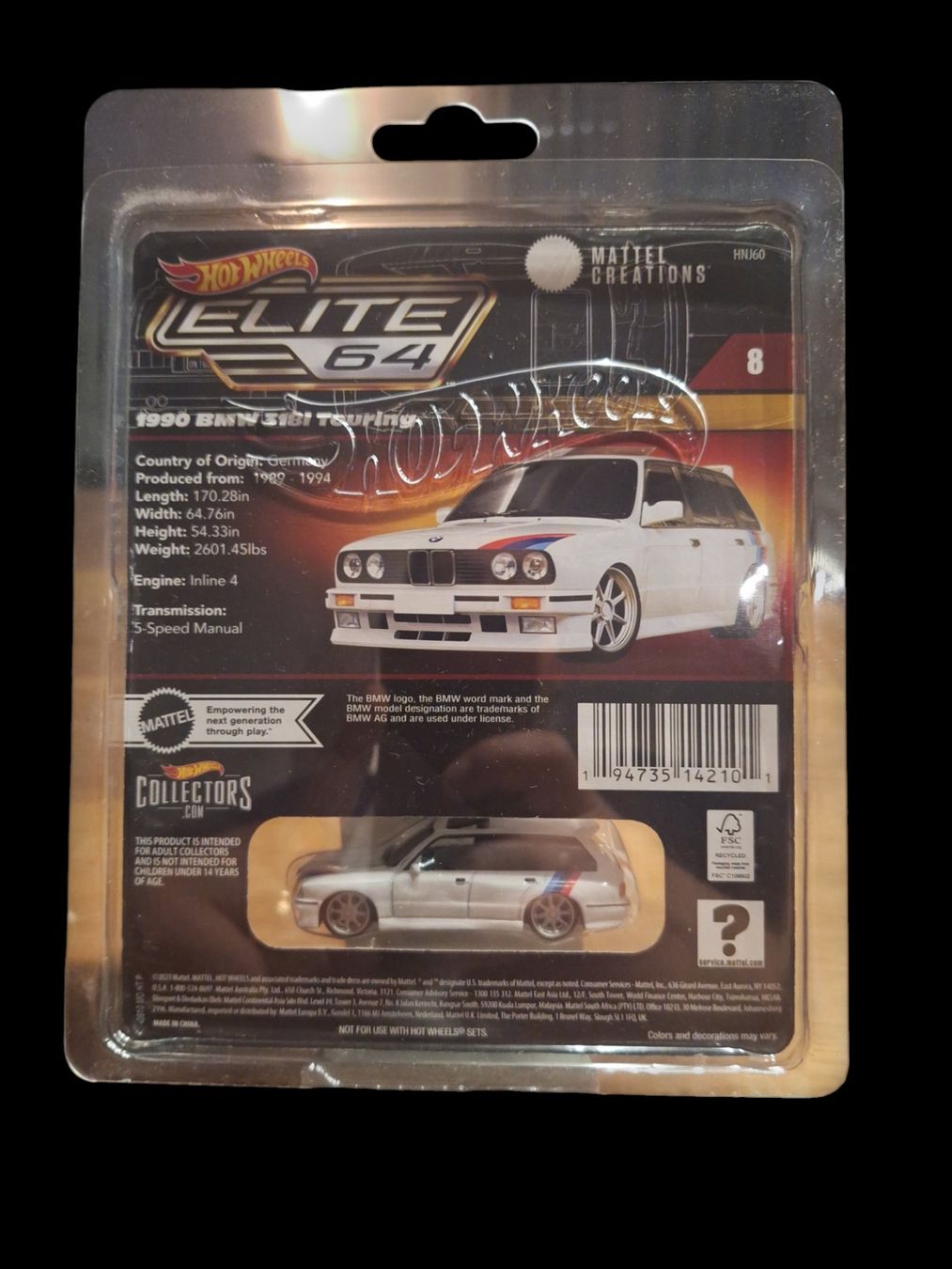 Hot Wheels 2024 Elite 64 1990 BMW 318i Touring