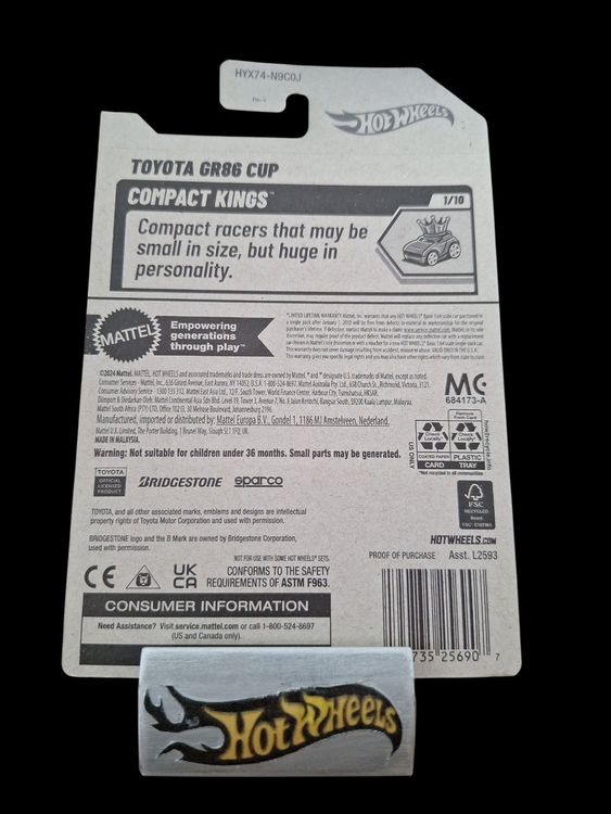 Hot Wheels Compact Kings 2025 Toyota GR86 Cup 1/10 L