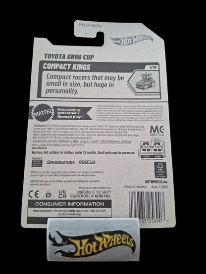 Hot Wheels Compact Kings 2025 Toyota GR86 Cup 1/10 L