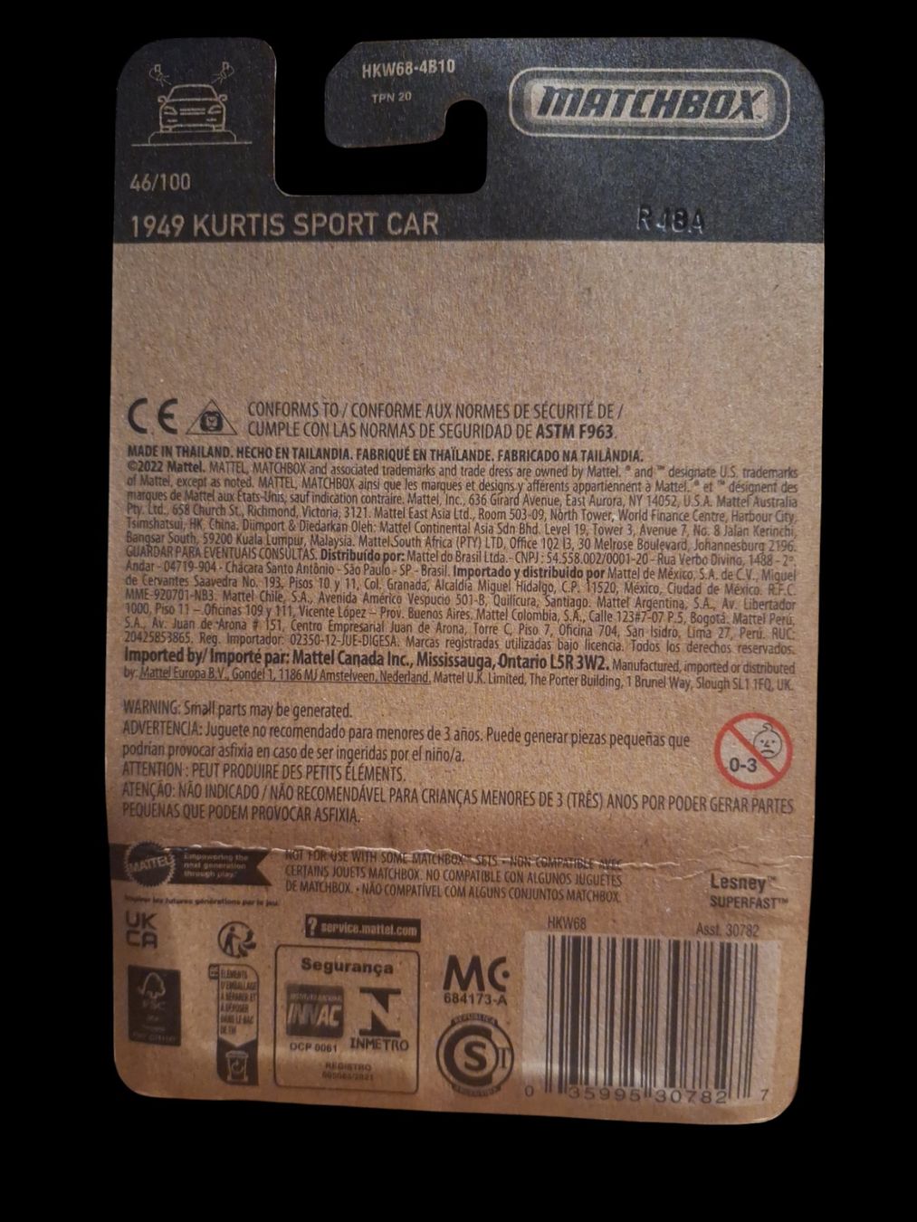 Matchbox 2023 1949 Kurtis Sport Car 46/100 L