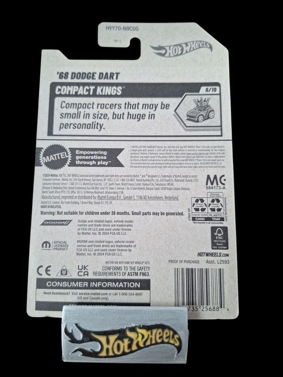 Hot Wheels Compact Kings 2025 68 Dodge Dart 6/10 L